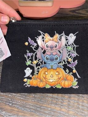 Halloween Stitch & Angel Mini Bag — Black